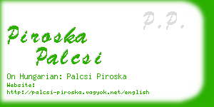 piroska palcsi business card